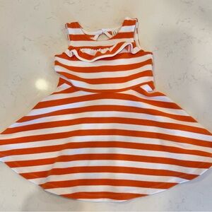 Janie and Jack Vibrant Orange and White Girls Toddler 2T Dress